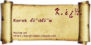 Kerek Ádám névjegykártya